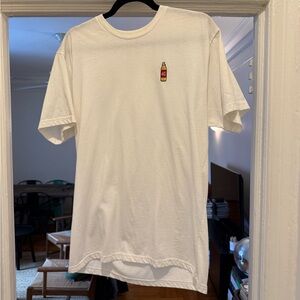 Riot Society White T-Shirt with Bottle Graphic